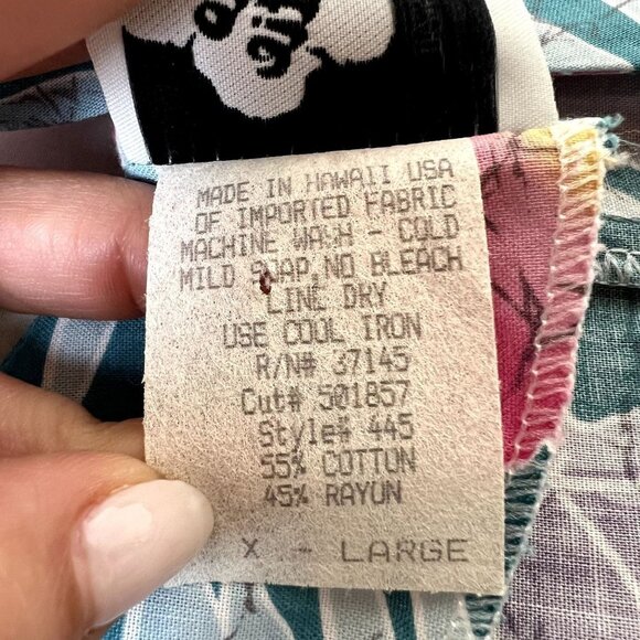 Hilo Hattie Womens XL Royal Hawaiian Creations Rayon Pop Long Dress Floral Leave - Picture 6 of 7